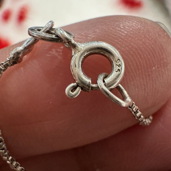 VTG Sterling Silver 17" Necklace Heart Pendant Open Scroll Work Sign Italy 7.8 g - Picture 5 of 10